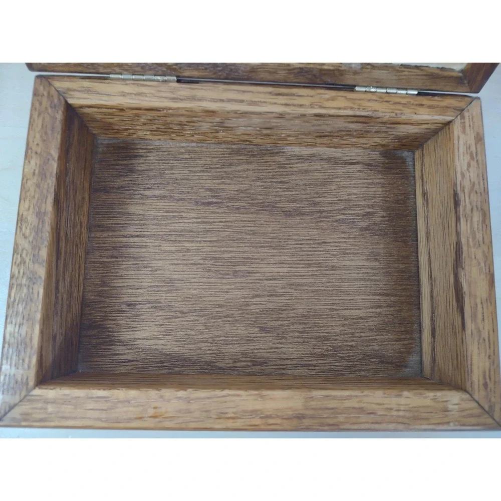 Wooden Storage Box 4x6 Picture Photo Organizer Case Drawer Keepsake Chest Stash